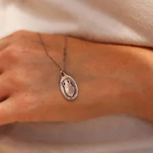 silver necklace vase shape